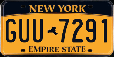 NY license plate GUU7291