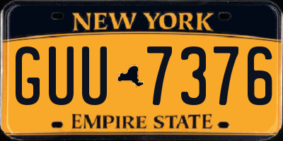 NY license plate GUU7376