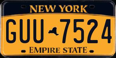 NY license plate GUU7524