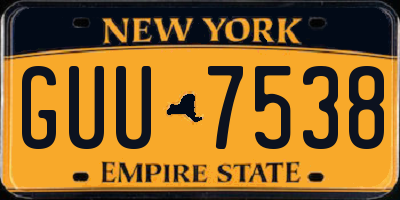 NY license plate GUU7538