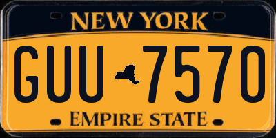 NY license plate GUU7570
