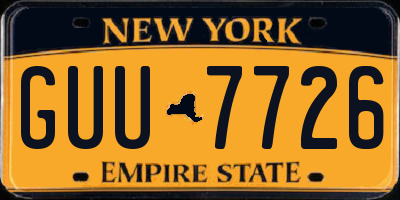 NY license plate GUU7726