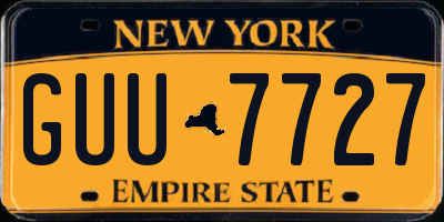 NY license plate GUU7727