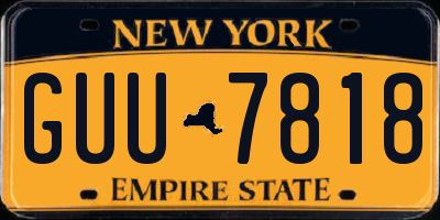 NY license plate GUU7818