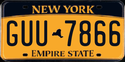 NY license plate GUU7866