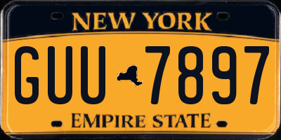 NY license plate GUU7897