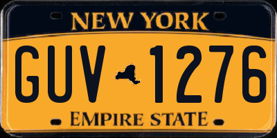 NY license plate GUV1276
