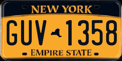 NY license plate GUV1358