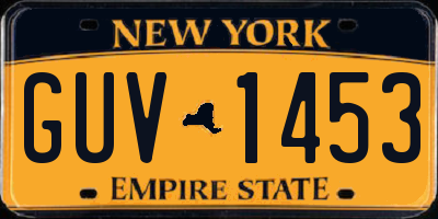 NY license plate GUV1453