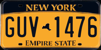 NY license plate GUV1476