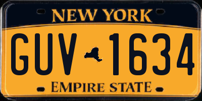 NY license plate GUV1634