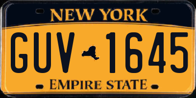 NY license plate GUV1645