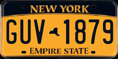 NY license plate GUV1879