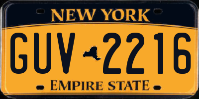 NY license plate GUV2216