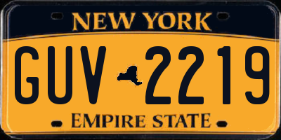 NY license plate GUV2219