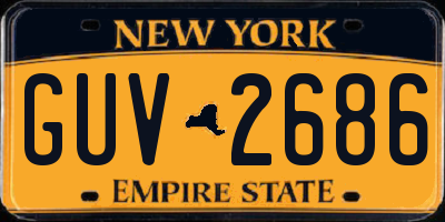 NY license plate GUV2686