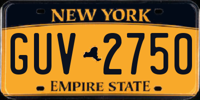 NY license plate GUV2750
