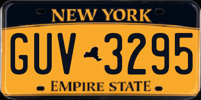 NY license plate GUV3295