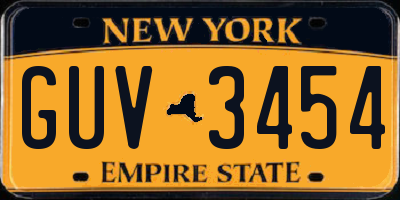 NY license plate GUV3454