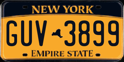 NY license plate GUV3899