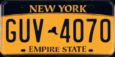 NY license plate GUV4070