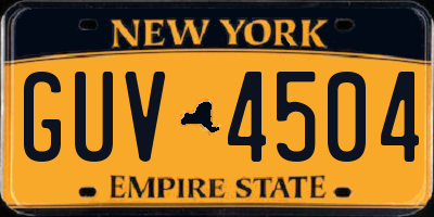NY license plate GUV4504
