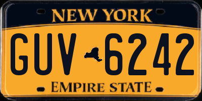 NY license plate GUV6242