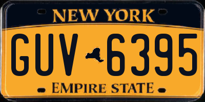 NY license plate GUV6395