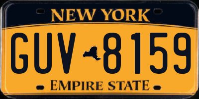 NY license plate GUV8159