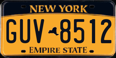 NY license plate GUV8512