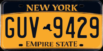 NY license plate GUV9429