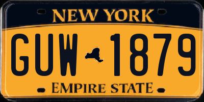 NY license plate GUW1879