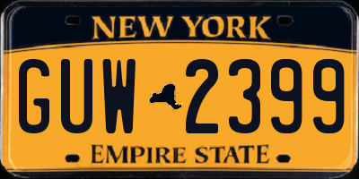NY license plate GUW2399