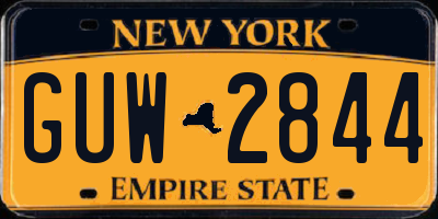 NY license plate GUW2844