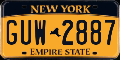 NY license plate GUW2887