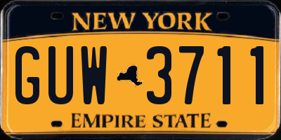 NY license plate GUW3711