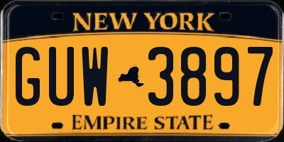 NY license plate GUW3897