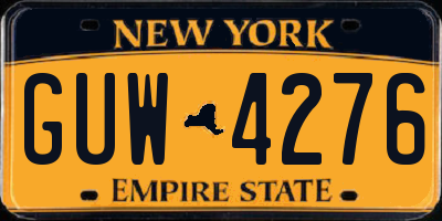 NY license plate GUW4276