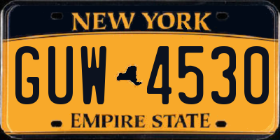NY license plate GUW4530