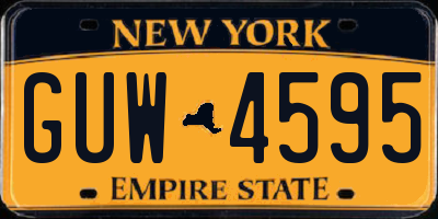 NY license plate GUW4595