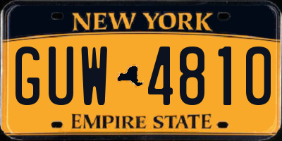 NY license plate GUW4810