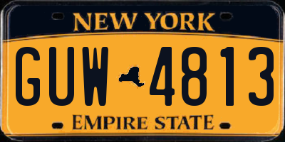 NY license plate GUW4813