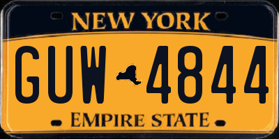 NY license plate GUW4844