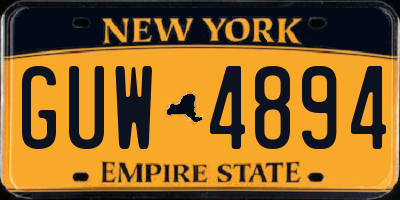 NY license plate GUW4894
