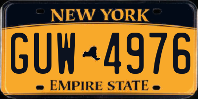 NY license plate GUW4976