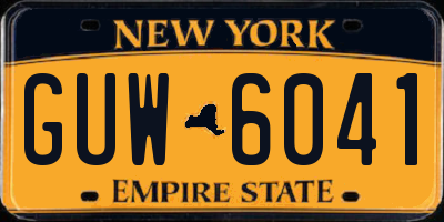 NY license plate GUW6041