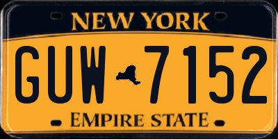 NY license plate GUW7152
