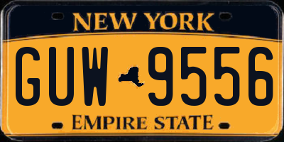 NY license plate GUW9556
