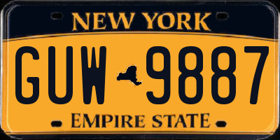 NY license plate GUW9887