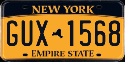 NY license plate GUX1568